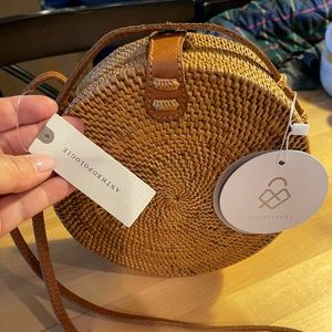 Anthropologie Rattan crossbody bag